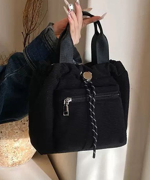 コーデュロイ 巾着ショルダーバッグ小さめ レディース おしゃれ 手提げかばん 軽量 斜めがけ カバン 3WAY 肩掛けバッグ カジュアルバッグ 韓国ファッション 88CXH-032