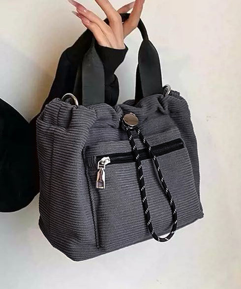 コーデュロイ 巾着ショルダーバッグ小さめ レディース おしゃれ 手提げかばん 軽量 斜めがけ カバン 3WAY 肩掛けバッグ カジュアルバッグ 韓国ファッション 88CXH-032