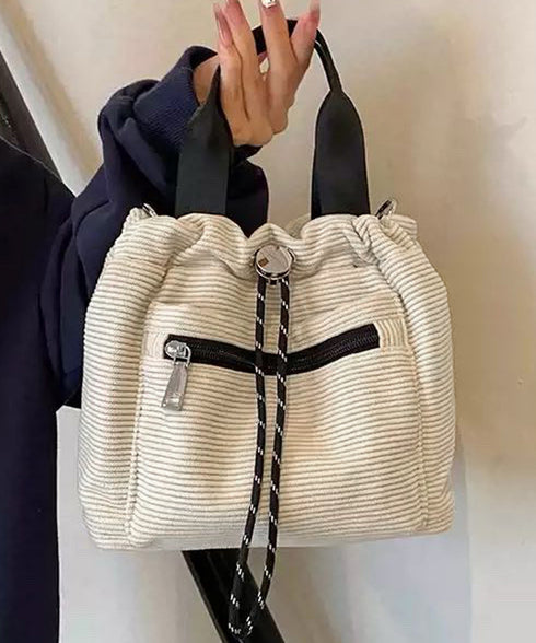 コーデュロイ 巾着ショルダーバッグ小さめ レディース おしゃれ 手提げかばん 軽量 斜めがけ カバン 3WAY 肩掛けバッグ カジュアルバッグ 韓国ファッション 88CXH-032