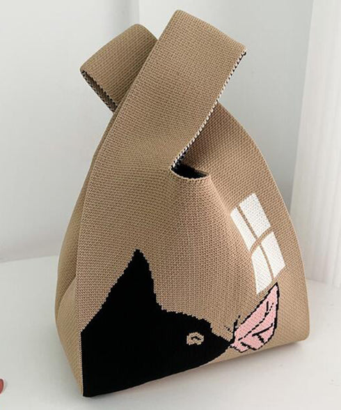 マルシェバッグ ニットバッグ ミニトート 可愛い ニット編み ミニバッグ 小さめ トートバッグ レディース ハンドバッグ おしゃれ サブバッグ軽量 折り畳める鞄 88CXH-085