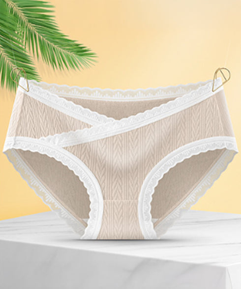 レース付き マタニティ ショーツ 妊婦用 可愛い マタニティインナー 産前産後ショーツ Vカット スタンダードショーツ 蒸れない 妊婦下着 お腹らくらくショーツ 88CXH-092