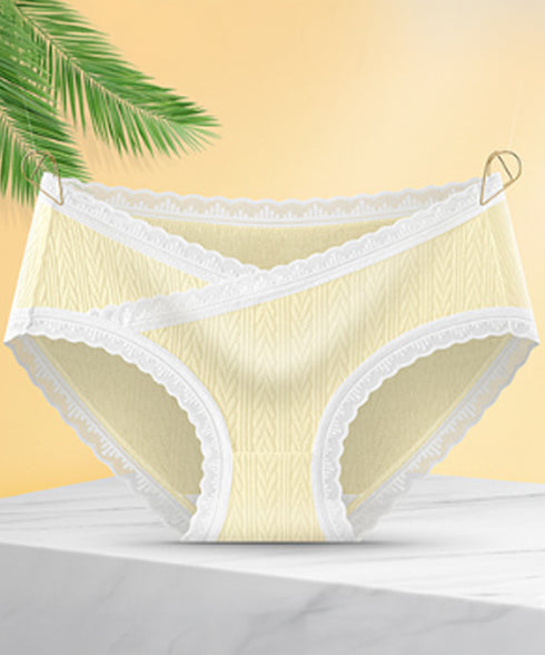 レース付き マタニティ ショーツ 妊婦用 可愛い マタニティインナー 産前産後ショーツ Vカット スタンダードショーツ 蒸れない 妊婦下着 お腹らくらくショーツ 88CXH-092