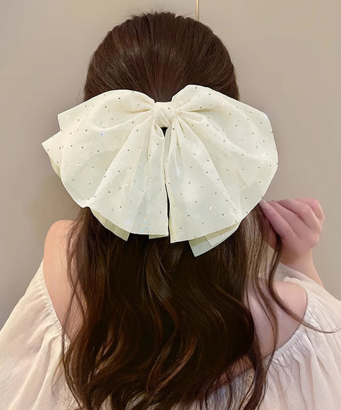 ビッグリボン バレッタ ヘアクリップ上品 おしゃれ ヘアアクセサリー レディース キラキラ まとめ髪 大人かわいい ヘアアレンジ 大きめ 髪飾り リボンクリップ 88CXH-111