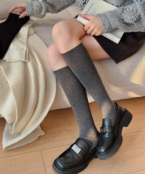 ハイソックス レディース ロングソックス おしゃれ 靴下 美脚 スクールソックス 可愛い カジュアルソックス 伸縮性 トレンド 靴下 秋冬 シンプル 無地ソックス 88CXH-122