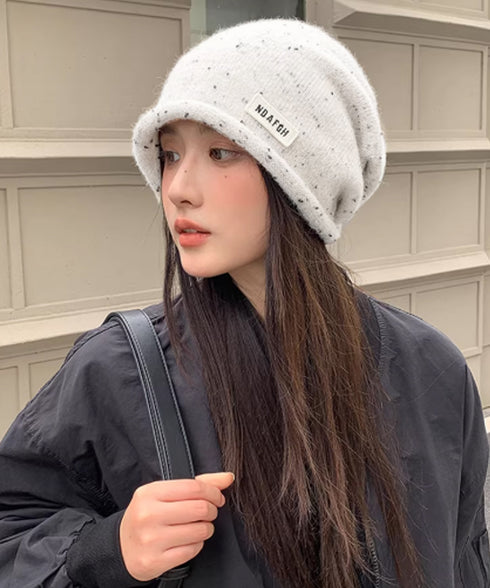 ニット帽子 ロゴ ニットビーニー 小顔 レディース 可愛い ワッチキャップ 被りやすい ニット帽 韓国ファッション 大人カジュアル 秋冬帽子 折り返し 暖かい 88CXH-127