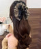フリルリボン バンスクリップ ヒョウ柄 レディース おしゃれ ヘアクリップ レオパード柄 ヘアアレンジ 大人かわいい 簡単まとめ髪 フェミニン ヘアアクセサリー 88CXH-136
