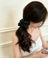 ドット柄サテンシュシュ 大人可愛い 上品 レディース フェミニン 水玉ヘアゴム オフィスカジュアル ヘアアクセサリー おしゃれ 簡単ヘアアレンジ まとめ髪 韓国風 88CXH-137