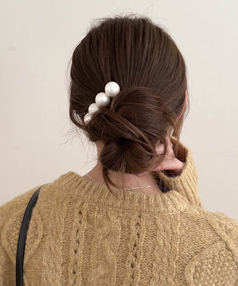 フェイクパール ヘアクリップ 大人可愛い レディース ヘアアクセサリー きれいめ ヘアアレンジ 韓国ファッション 簡単髪留め フェミニン まとめ髪 上品 結婚式 88CXH-141