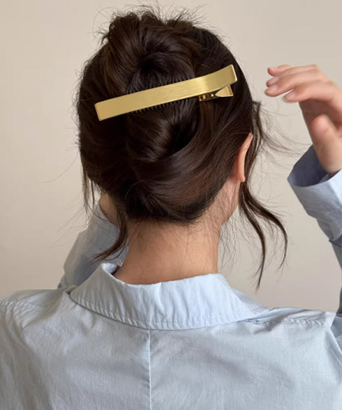 ダッカール ヘアクリップ上品ヘアアレンジ 大人可愛い くちばしクリップ きれいめ メタルヘアクリップ 大きめ 韓国風 簡単髪留め フェミニンまとめ髪 結婚式高見え 88CXH-142
