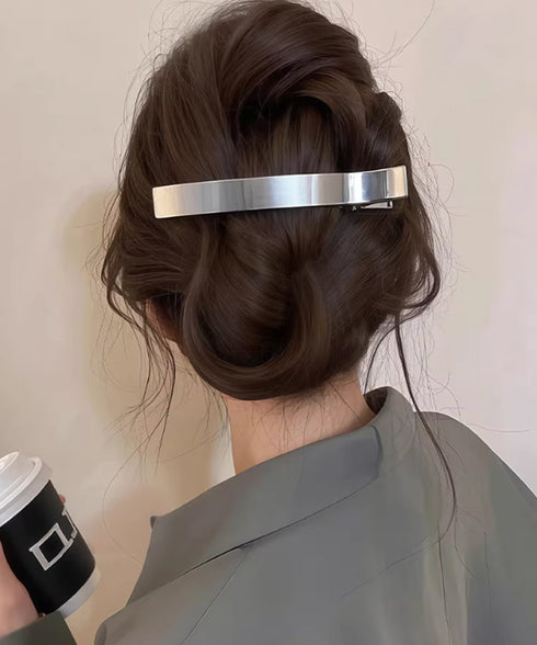ダッカール ヘアクリップ上品ヘアアレンジ 大人可愛い くちばしクリップ きれいめ メタルヘアクリップ 大きめ 韓国風 簡単髪留め フェミニンまとめ髪 結婚式高見え 88CXH-142