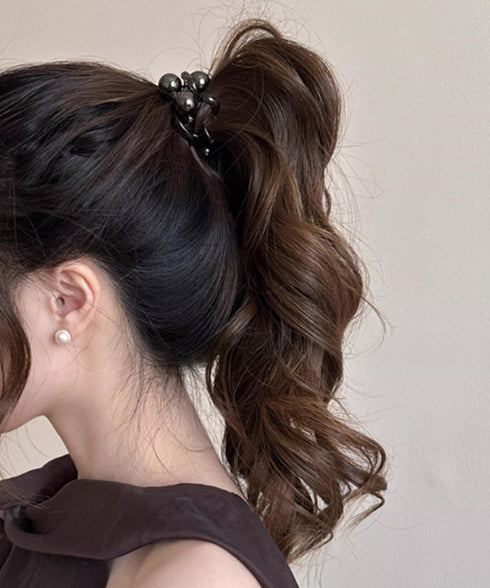 クリアヘアゴム パール調ヘアアクセサリー コイルヘアゴム 大人可愛い スパイラルヘアゴム 跡がつかない スプリング ヘアアクセ ポニーテール 簡単 髪留め 韓国風 88CXH-144