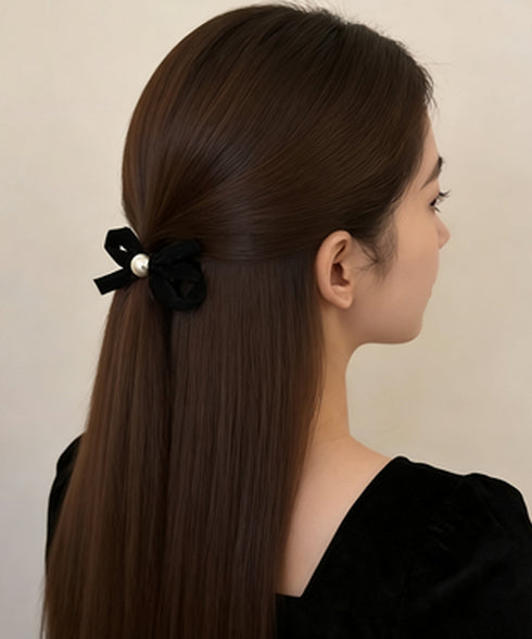 ベロア調 リボンヘアクリップ 大人可愛い おしゃれ ヘアアクセサリー レディース ヘアクリップ 清楚 まとめ髪 大人かわいい ヘアアレンジ フェミニン 簡単髪留め 88CXH-158