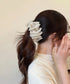 ドット柄 シフォンフリル バナナクリップ おしゃれ ヘアアクセサリー レディース ヘアクリップ 清楚 まとめ髪 大人かわいい ヘアアレンジ フェミニン 簡単髪留め 88CXH-169