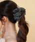 小花柄 シフォンフリル バナナクリップ おしゃれ ヘアアクセサリー レディース ヘアクリップ 清楚 まとめ髪 大人かわいい ヘアアレンジ フェミニン 簡単髪留め 88CXH-170