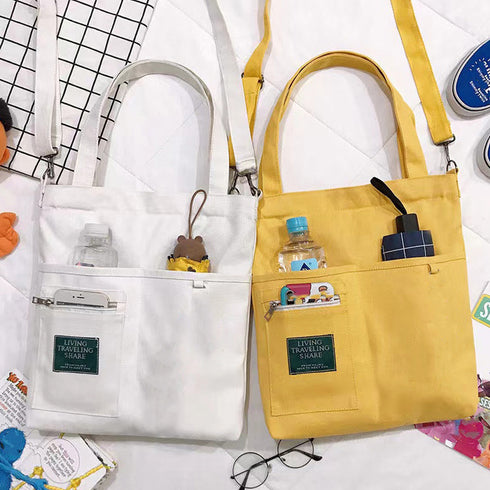 キャンバス トートバッグ 2way 軽量 レディース 可愛い ショルダーバッグ 斜めかけ カバン シンプル 通勤通学 バッグ 肩掛けカバン オルチャン 88CXH-003