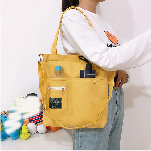 キャンバス トートバッグ 2way 軽量 レディース 可愛い ショルダーバッグ 斜めかけ カバン シンプル 通勤通学 バッグ 肩掛けカバン オルチャン 88CXH-003