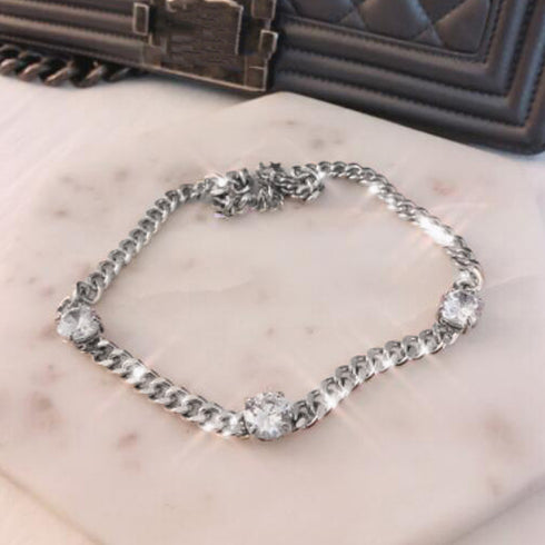 チェーン チョーカーネックレス 韓国風 レディース オシャレ ネックレス ラインストーン 大人可愛い アクセサリージュエリー きれいめ 首飾り オルチャン 88CXH-006