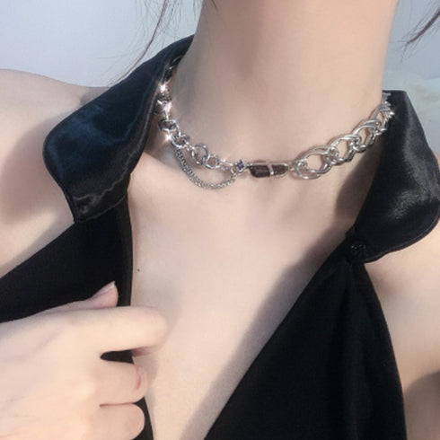 チェーン チョーカーネックレス 韓国風 レディース おしゃれ ジュエリーアクセサリー 太め 大人かわいい 首飾り オルチャン ストリート風 ネックレス 88CXH-021