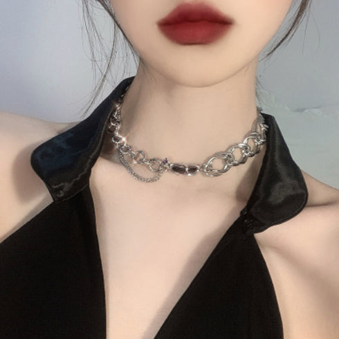 チェーン チョーカーネックレス 韓国風 レディース おしゃれ ジュエリーアクセサリー 太め 大人かわいい 首飾り オルチャン ストリート風 ネックレス 88CXH-021