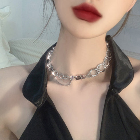 チェーン チョーカーネックレス 韓国風 レディース おしゃれ ジュエリーアクセサリー 太め 大人かわいい 首飾り オルチャン ストリート風 ネックレス 88CXH-021