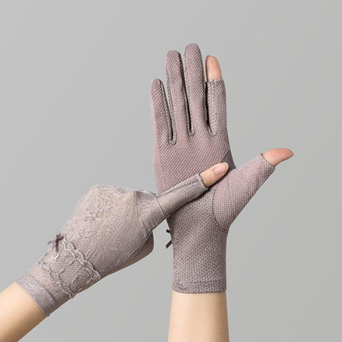 手袋 レース レディース 紫外線対策 おしゃれ 手袋 薄手 滑り止め付き かわいい グローブ 日焼け対策 女性用 手ぶくろ アウトドア 指切り ジョギング 88CXH-025
