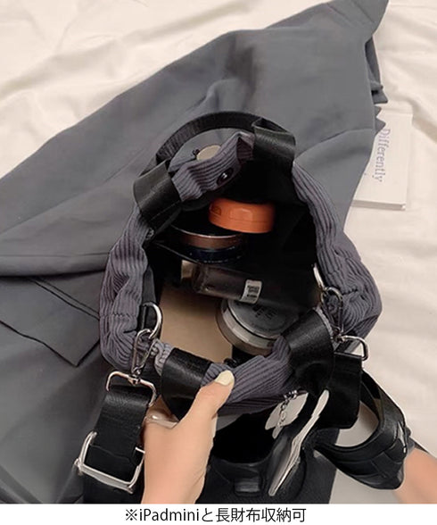 コーデュロイ 巾着ショルダーバッグ小さめ レディース おしゃれ 手提げかばん 軽量 斜めがけ カバン 3WAY 肩掛けバッグ カジュアルバッグ 韓国ファッション 88CXH-032