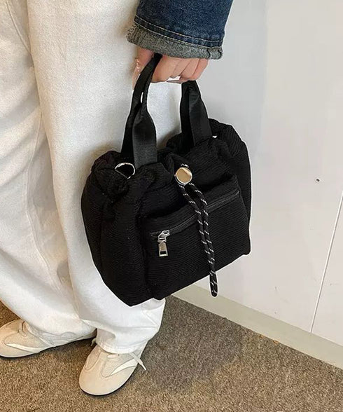 コーデュロイ 巾着ショルダーバッグ小さめ レディース おしゃれ 手提げかばん 軽量 斜めがけ カバン 3WAY 肩掛けバッグ カジュアルバッグ 韓国ファッション 88CXH-032