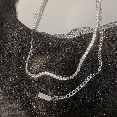 チェーン ネックレス レディース 2連 おしゃれ ストリート風 アクセサリー ジュエリー きらきら 太め ネックレス パーティー 重ね付け オルチャン 88CXH-033