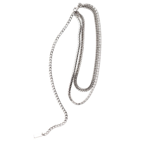 チェーン ネックレス レディース 2連 おしゃれ ストリート風 アクセサリー ジュエリー きらきら 太め ネックレス パーティー 重ね付け オルチャン 88CXH-033