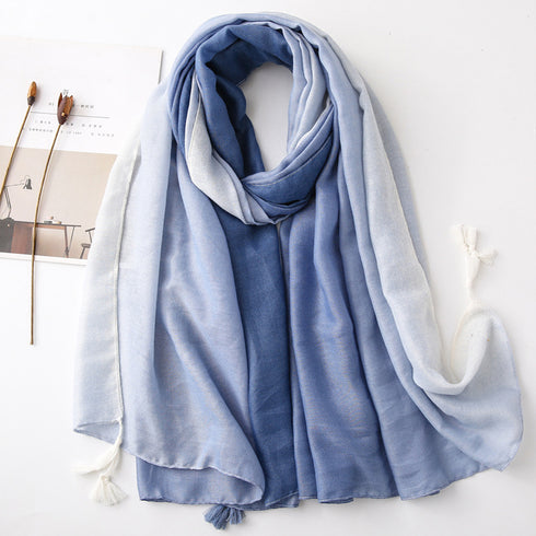 ストール ショール 大判 マフラー春秋冬 レディース 大人可愛い マフラー タッセル リバーシブル グラデーションカラー ストール おしゃれ 薄手 オルチャン 88CXH-038