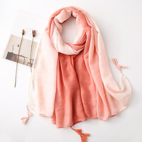 ストール ショール 大判 マフラー春秋冬 レディース 大人可愛い マフラー タッセル リバーシブル グラデーションカラー ストール おしゃれ 薄手 オルチャン 88CXH-038