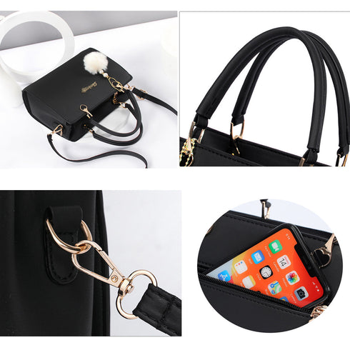 ショルダーバッグ ファーチャーム付き通勤 おしゃれ PUレザー 斜めがけバッグ 高みえ ハンドバッグ オフィスカジュアル 2wayカバン 入学入園式 肩掛けかばん 88CXH-042