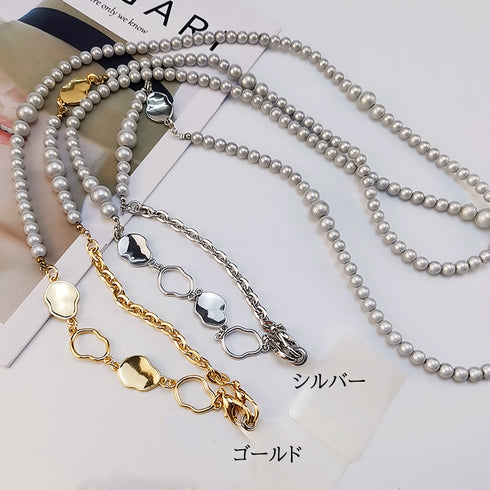スマホショルダーストラップクリアホルダー おしゃれ 携帯ストラップ 全機種対応 落下防止 挟むだけストラップ フェイクパール 肩掛け 着脱簡単 長さ調節可能 旅行 88CXH-064