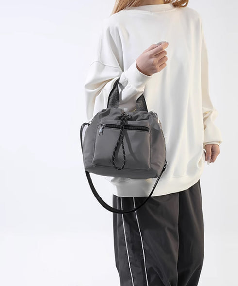 巾着ショルダーバッグ レディース 小さめ おしゃれ ミニショルダーバッグ 軽量 斜めがけ カバン 肩掛けバッグ カジュアル3WAY ナイロンバッグ コンパクト 88CXH-065