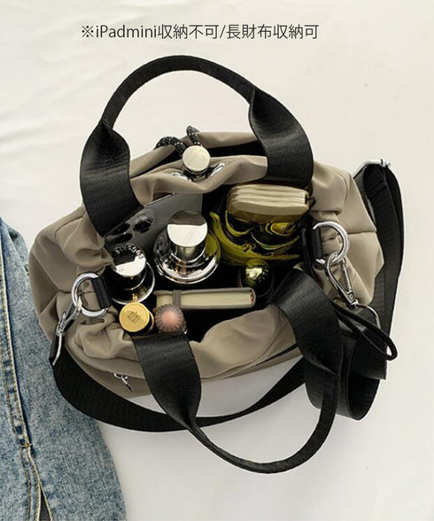 巾着ショルダーバッグ レディース 小さめ おしゃれ ミニショルダーバッグ 軽量 斜めがけ カバン 肩掛けバッグ カジュアル3WAY ナイロンバッグ コンパクト 88CXH-065