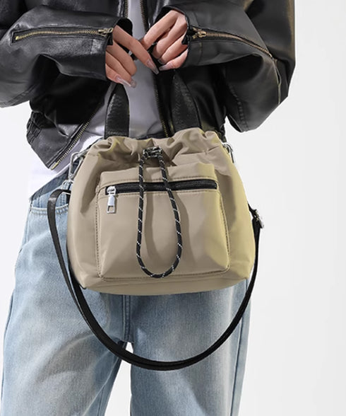 巾着ショルダーバッグ レディース 小さめ おしゃれ ミニショルダーバッグ 軽量 斜めがけ カバン 肩掛けバッグ カジュアル3WAY ナイロンバッグ コンパクト 88CXH-065