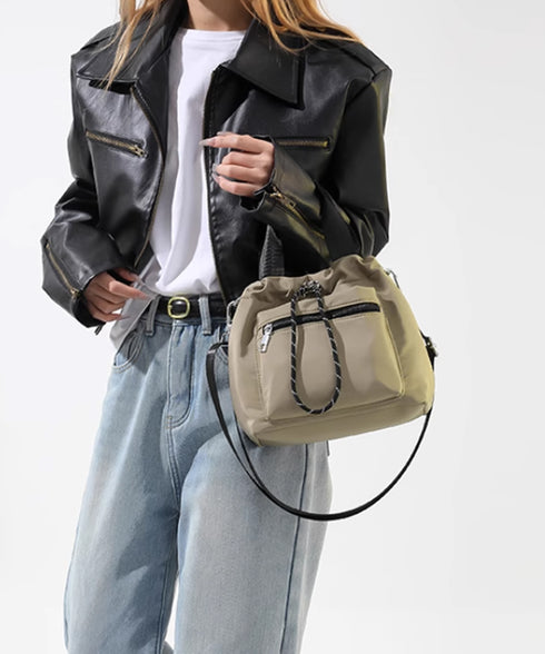 巾着ショルダーバッグ レディース 小さめ おしゃれ ミニショルダーバッグ 軽量 斜めがけ カバン 肩掛けバッグ カジュアル3WAY ナイロンバッグ コンパクト 88CXH-065