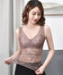 総レースタンクトップインナー カップ付き セクシー キャミソール Vネック レディース シアートップス フェミニン 大人かわいい ノンワイヤー インナーキャミ上品 88CXH-075