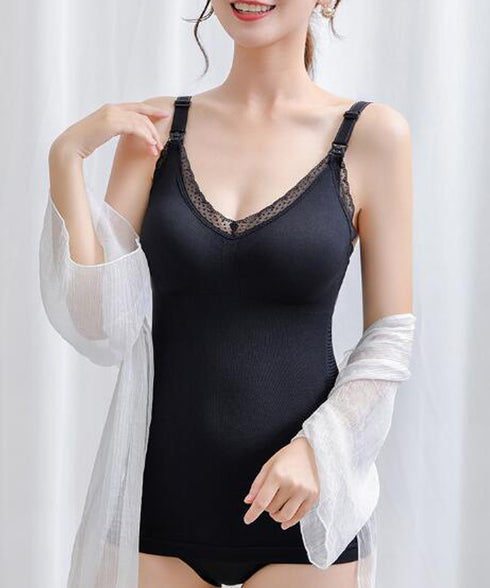 マタニティ キャミソール 授乳ブラキャミ レディース ノンワイヤー パッド付き キャミソール レース マタニティウェア 響きにくい 授乳 ブラタンクトップ背中魅せ 88CXH-081
