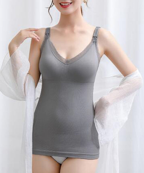 マタニティ キャミソール 授乳ブラキャミ レディース ノンワイヤー パッド付き キャミソール レース マタニティウェア 響きにくい 授乳 ブラタンクトップ背中魅せ 88CXH-081