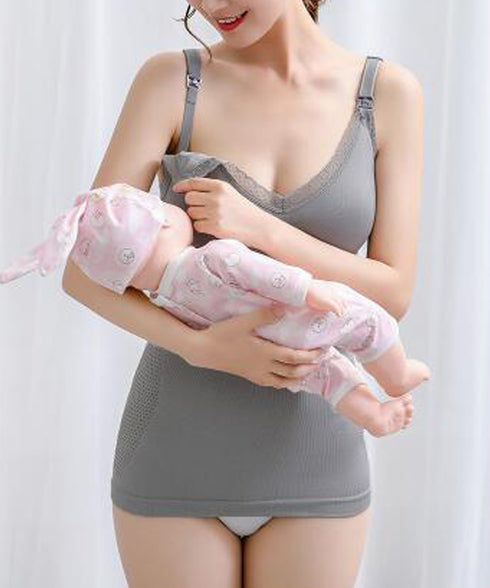 マタニティ キャミソール 授乳ブラキャミ レディース ノンワイヤー パッド付き キャミソール レース マタニティウェア 響きにくい 授乳 ブラタンクトップ背中魅せ 88CXH-081