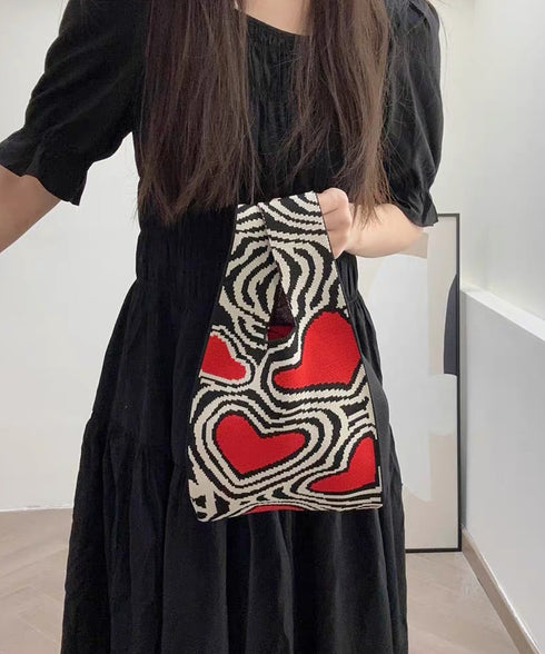 マルシェバッグ ニットバッグ ミニトート 可愛い ニット編み ミニバッグ 小さめ トートバッグ レディース ハンドバッグ おしゃれ サブバッグ軽量 折り畳める鞄 88CXH-085