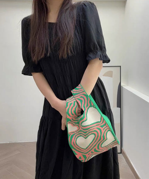 マルシェバッグ ニットバッグ ミニトート 可愛い ニット編み ミニバッグ 小さめ トートバッグ レディース ハンドバッグ おしゃれ サブバッグ軽量 折り畳める鞄 88CXH-085