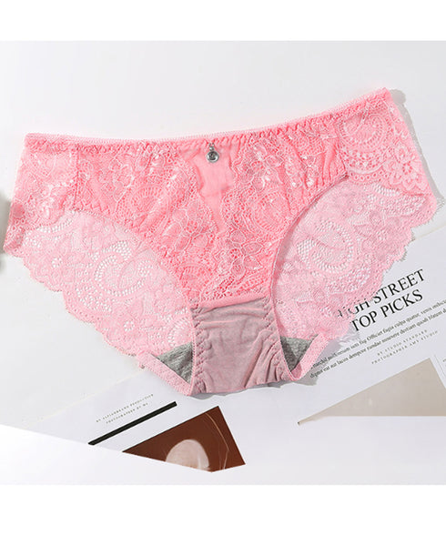 総レース ショーツ レディース セクシー 可愛い ノーマルショーツ フェミニン スタンダードショーツ シースルー アンダーウェア 花柄レース刺しゅう インナー肌着 88CXH-087