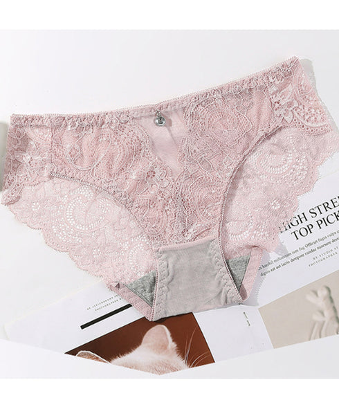 総レース ショーツ レディース セクシー 可愛い ノーマルショーツ フェミニン スタンダードショーツ シースルー アンダーウェア 花柄レース刺しゅう インナー肌着 88CXH-087