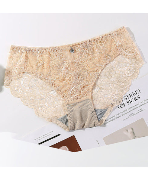 総レース ショーツ レディース セクシー 可愛い ノーマルショーツ フェミニン スタンダードショーツ シースルー アンダーウェア 花柄レース刺しゅう インナー肌着 88CXH-087