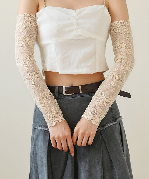 レースアームカバー レディース UVケア おしゃれ 腕カバー 指なし ロング手袋  可愛い クールアームカバー アウトドア 韓国風 腕用スリーブ お出かけ 自転車 88CXH-091