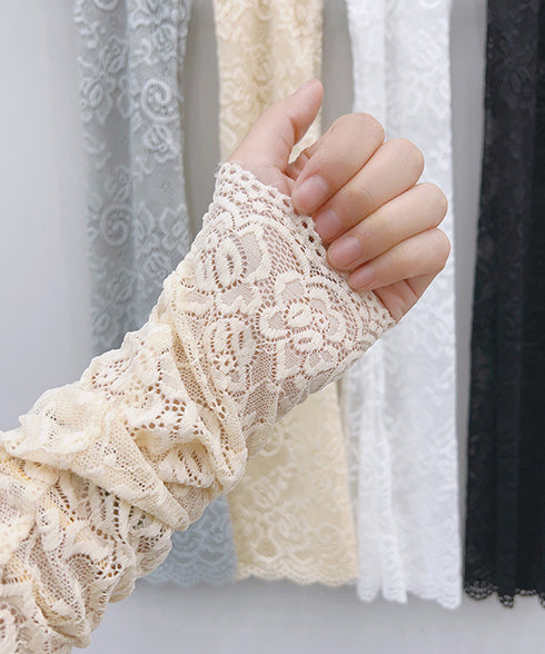 レースアームカバー レディース UVケア おしゃれ 腕カバー 指なし ロング手袋  可愛い クールアームカバー アウトドア 韓国風 腕用スリーブ お出かけ 自転車 88CXH-091