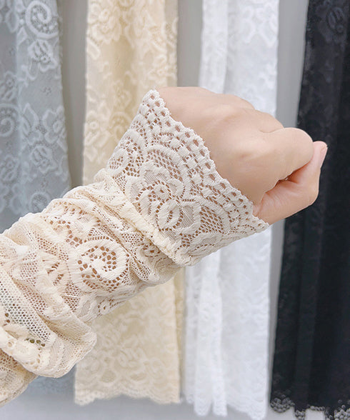 レースアームカバー レディース UVケア おしゃれ 腕カバー 指なし ロング手袋  可愛い クールアームカバー アウトドア 韓国風 腕用スリーブ お出かけ 自転車 88CXH-091