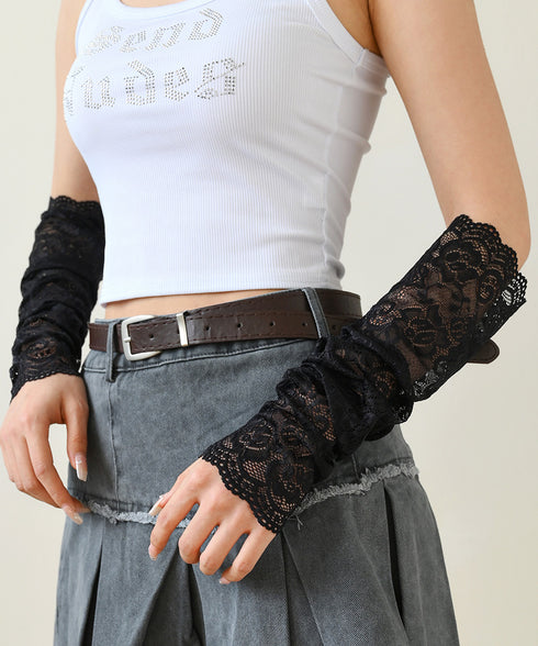 レースアームカバー レディース UVケア おしゃれ 腕カバー 指なし ロング手袋  可愛い クールアームカバー アウトドア 韓国風 腕用スリーブ お出かけ 自転車 88CXH-091